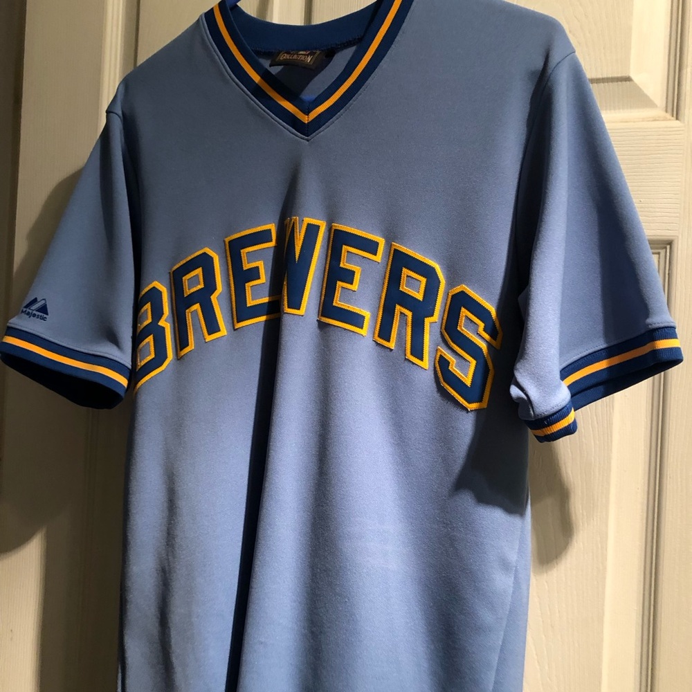 Majestic Blue and Yellow Baseball Jersey